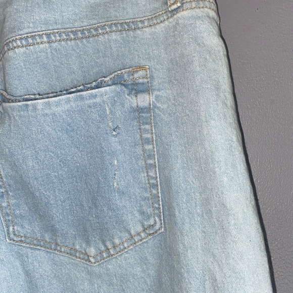 LOFT Bleached Light Wash High Waist Straight Crop Frayed Hems Size 30 or 10 - Picture 8 of 14